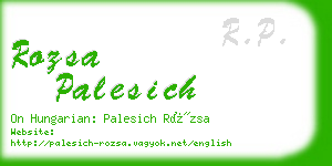 rozsa palesich business card